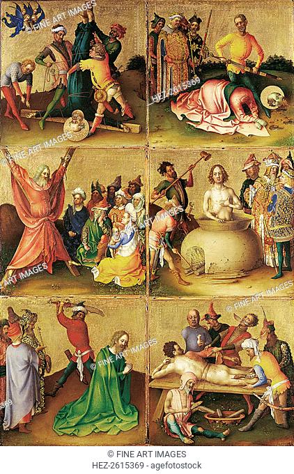 Martyrdom of the Apostles. Left panel. Artist: Lochner, Stephan (ca 1400/10-1451)