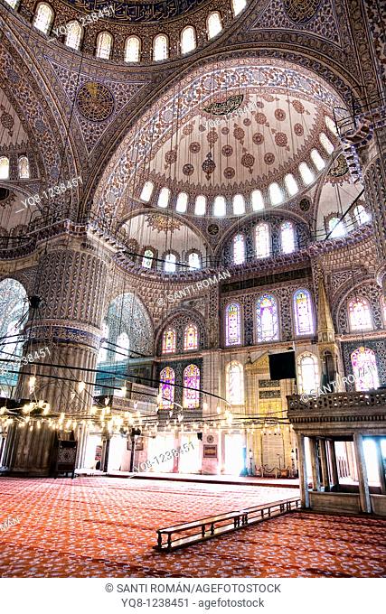interior domes, Blue Mosque, Istanbul, Turkey