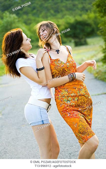 Playful young women