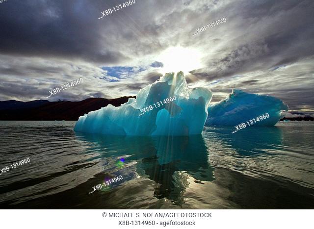 Glacial iceberg detail from ice calved off the LeConte Glacier near Petersberg, Southeast Alaska, USA, Pacific Ocean  MORE INFO LeConte Glacier is the...