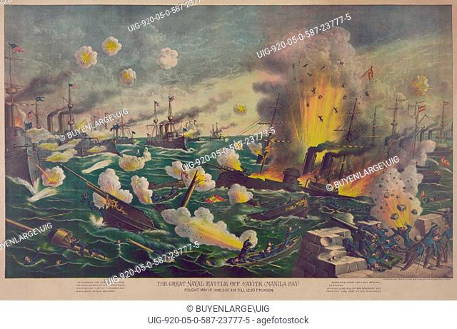 The great naval battle off Cavite Manila Bay, fought May 1st, 1898, 5:30 A.M. till 12:50 P.M