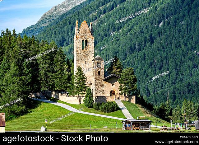 San Gian church, Engadine, Graubunden, Switzerland, Europe