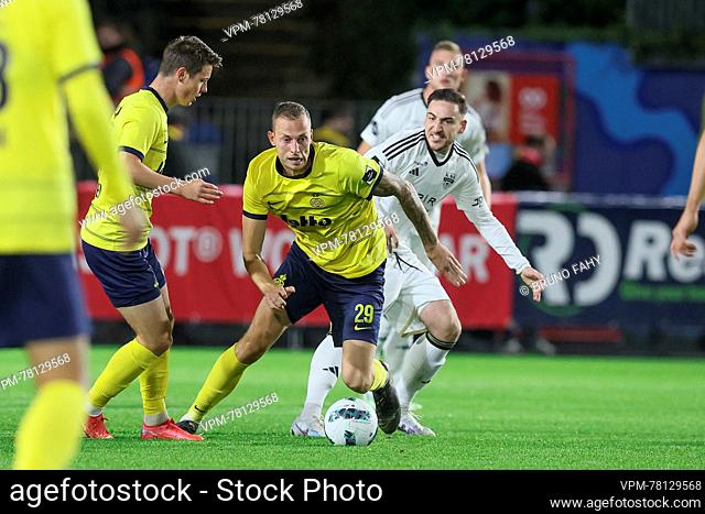 Union's Gustaf Nilsson pictured in action during a soccer match between Royale Union Saint-Gilloise and KAS Eupen, Friday 20 October 2023 in Brussels