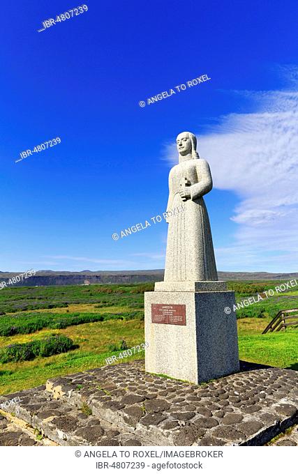 Statue Landsýn, land in sight, Strandarkirkja, Selvogur, Iceland