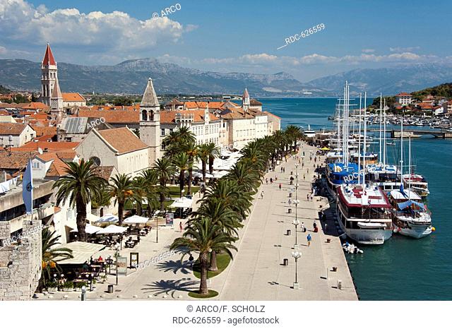 View from fortress, Camerlengo, Old town, Trogir, Split-Dalmatia County, Croatia