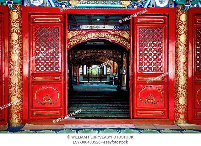 Interior Cow Street Niu Jie Mosque Beijing China For the Hui Minority Famous Moslem Mosque