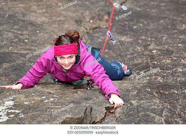 young rock climber