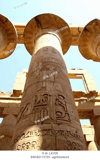 columns, Karnak temple, Luxor, Egypt, Luxor