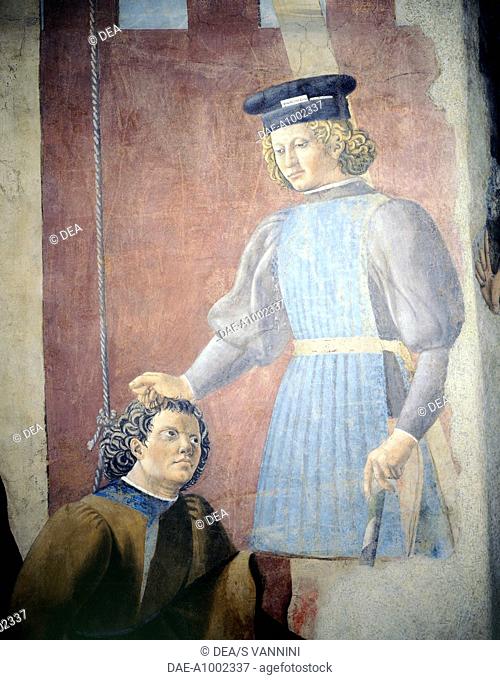 Torture of the Jew, detail from the Legend of the True Cross, 1452-1466, by Piero della Francesca (1415/20-1492), fresco