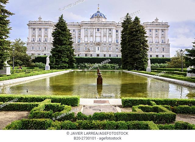 Sabatini Gardens, Royal Palace, Palacio Real, Madrid, Spain, Europe