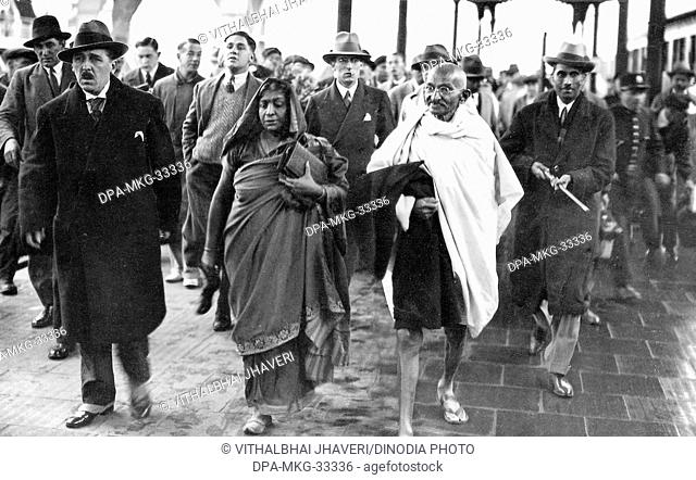 Mahatma Gandhi at Bolougne, France, September 12, 1931 - MODEL RELEASE NOT AVAILABLE