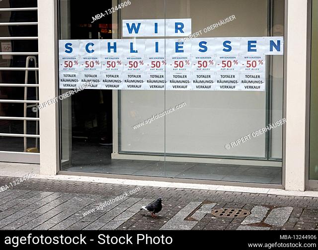 Cologne, North Rhine-Westphalia, Germany - Cologne city center in times of the corona crisis during the second lockdown, clearance sale due to business closure