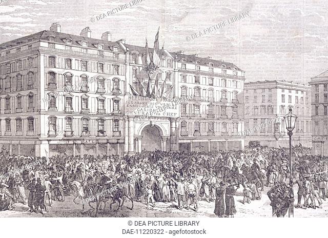 Enlistment of the Garibaldians in Lyon. Franco-Prussian War, France, 19th century