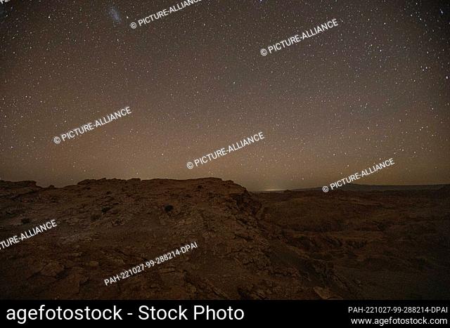 27 October 2022, Chile, Atacama: Stars shine over the desert of Atacama. The Atacama Desert is known by a very clear view of the starry sky