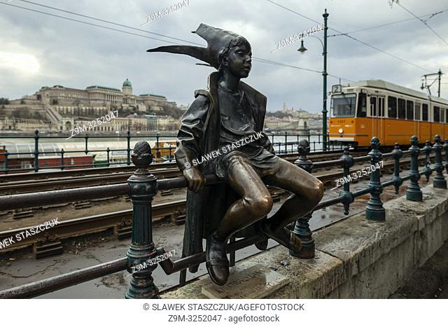 Boy statue in Budapest, Hungary