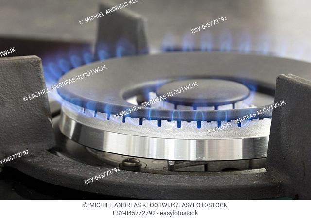 Modern glass stove, dutch gas - Black stove