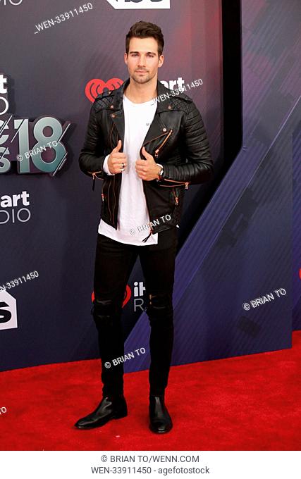 Celebrities attend 2018 iHeartRadio Music Awards at The Forum. Featuring: James Maslow Where: Los Angeles, California, United States When: 11 Mar 2018 Credit:...