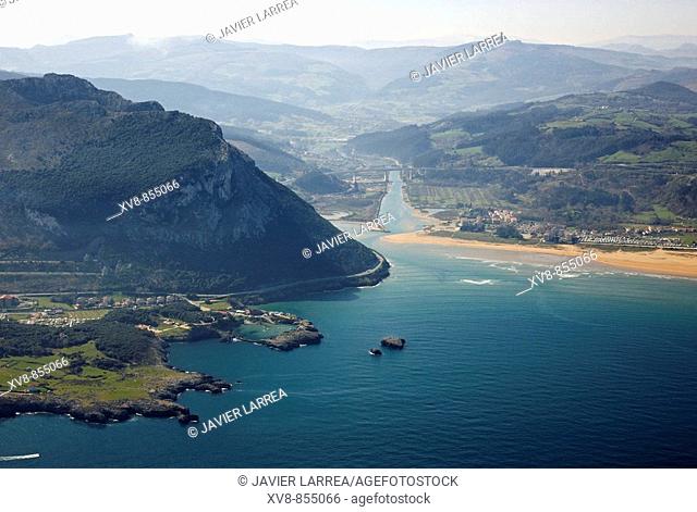 Islares, Oriñon in background, Cantabria, Spain