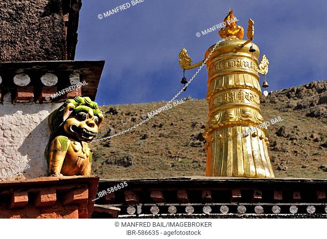 Golden little tower, Palcho Monastery or Pelkor chode or Shekar, Gyantse, Tibet