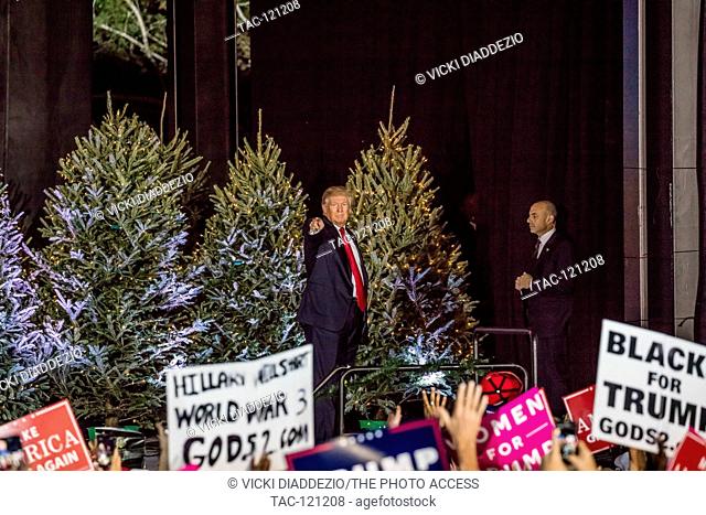 President Elect Donald Trump speaking to the crowd during his Thank You Tour on Friday December 16, 2016 at Central Florida Fair Gounds in Orlando, Florida