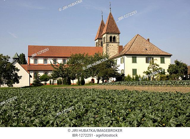 Basilica of St. George, a late Carolingian and Ottonian building in Oberzell, Isle of Reichenau, Lake Constance, Konstanz district, Baden-Wuerttemberg, Germany