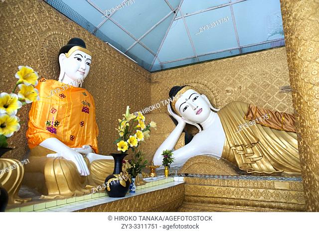 Inside of Shwe Muay Wan (Golden Pagoda Temple) in Myawaddy, Myanmar (Burma)