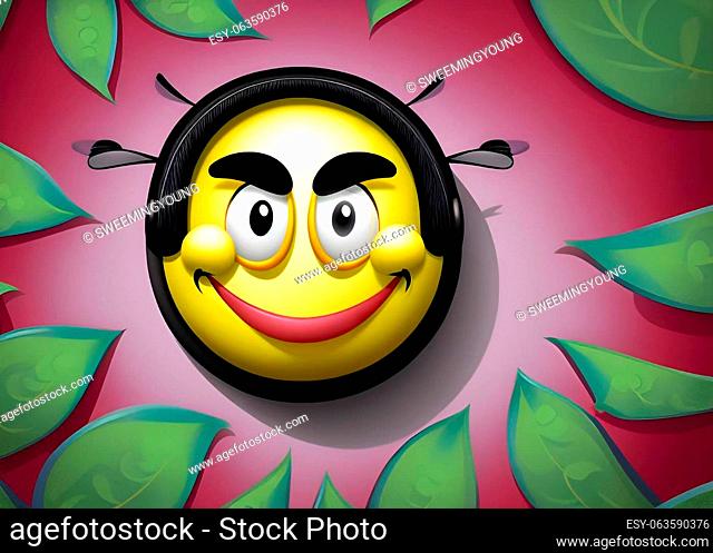 artificial intelligence generated matte caricature image of of a smiling happy fly portrait