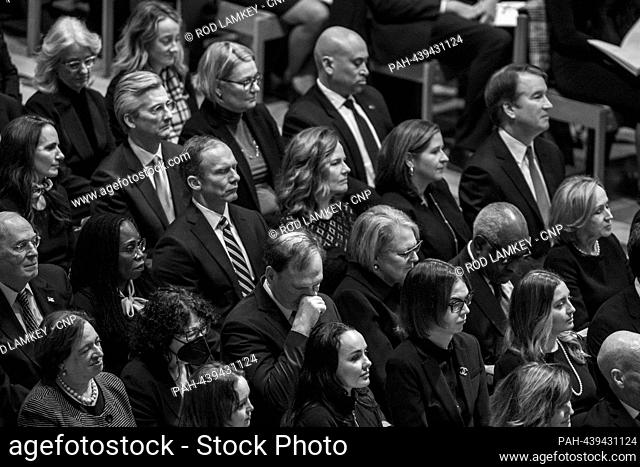 Justice Samuel Alito, Jr., wipes his face during the funeral service for retired Associate Justice of the Supreme Court Sandra Day O'Connor at the Washington...