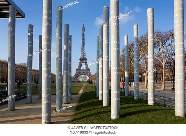 Wall of peace, Paris, Ile de France, France