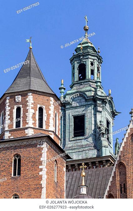 Wawel Royal Castle with Silver Bell Tower and Clock Tower, Cracow, Poland