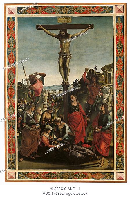 Standard (Crucifixion and The Descent of the Holy Spirit or The Pentecost), by Luca Signorelli, 1494 about, 15th Century, painting on canvas, cm 157 x 104