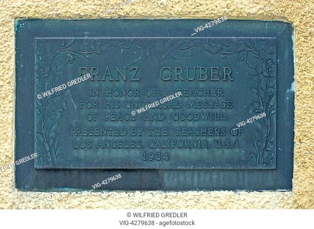 Franz Gruber plaque Hallein - Hallein, Tennengau, Austria, 25/02/2006