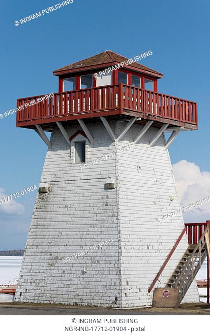 Lighthouse at the lakeside, Lake Winnipeg, Hecla Grindstone Provincial Park, Manitoba, Canada