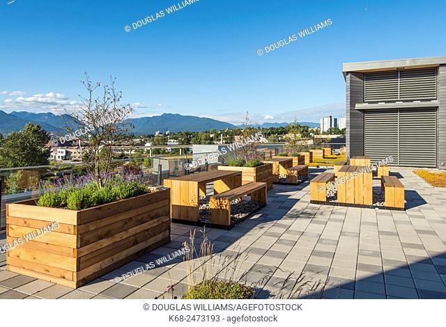 roof deck of the MEC headquarters building in Vancouver, BC, Canada