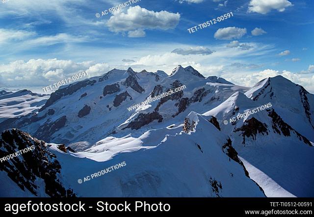 Switzerland, Monte Rosa Massif, Aerial view of Monte Rosa Massif