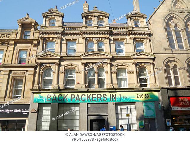 Back Packers In hostel on Grainger street in Newcastle upon Tyne, England, United Kingdom