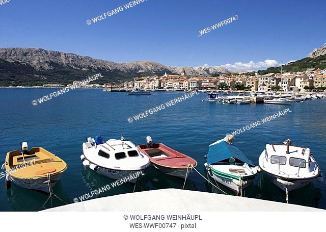 Croatia, Krk Island, Baska, Boats anchoring