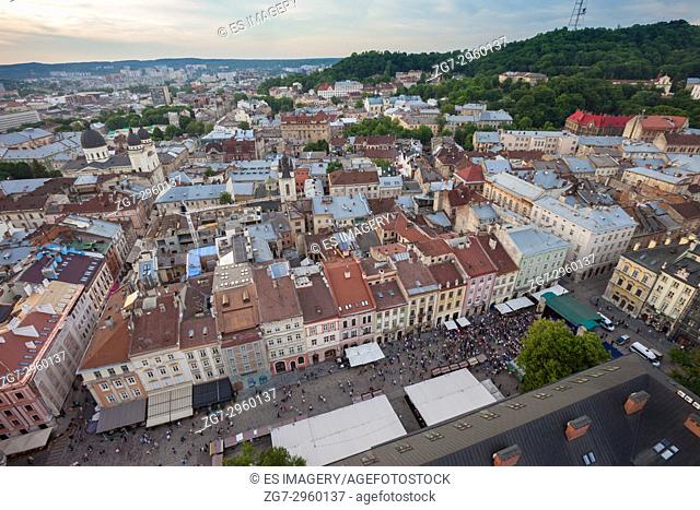 View over the old town of Lviv, Ukraine