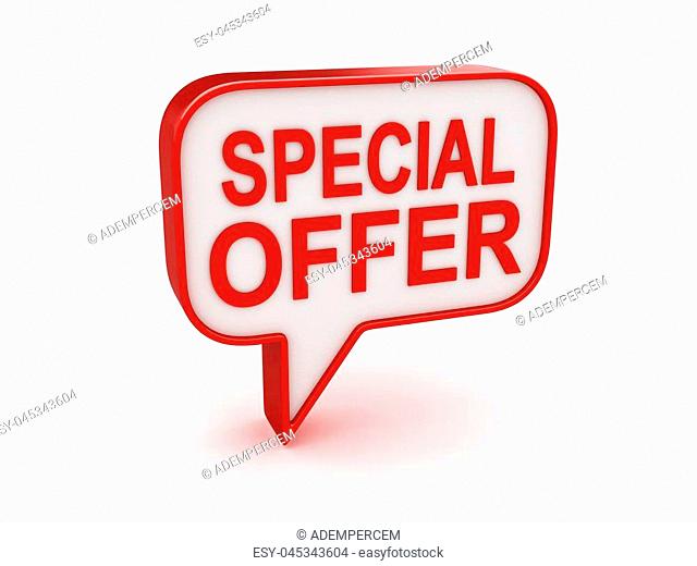 Speech Bubble - Special Offer , This is a 3d rendered computer generated image. Isolated on white