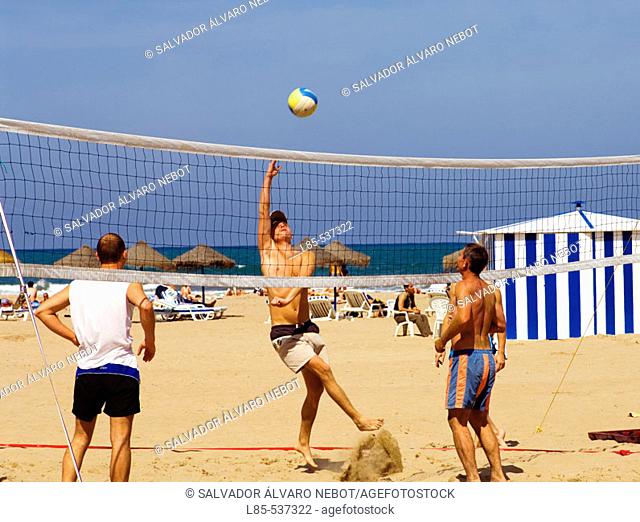Beach volleyball. Playa de las Arenas, Valencia, Spain