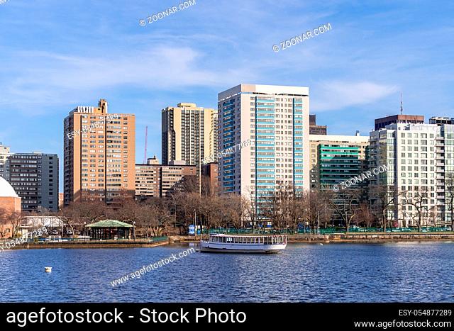Boston Downtown cityscape along Charles River with skylines building at Boston city, MA, USA