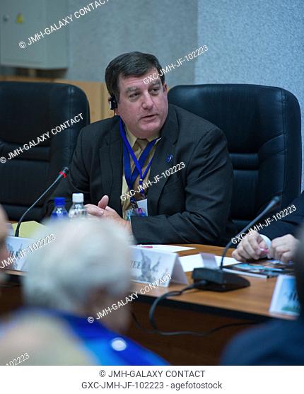 NASA Deputy ISS Program Manager Kirk Shireman speaks during the State Commission meeting held to approve the Soyuz launch of Expedition 35 Soyuz Commander Pavel...