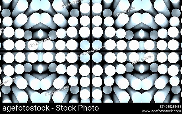 Abstract cylinders and their reflections. 3d rendering