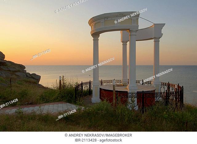 Viewpoint at sunset, Zmiinyi Island, Snake Island, Black Sea, Odessa, Ukraine, Eastern Europe