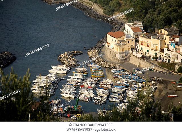 Marina of Massa Lubrense, Sorrentine Peninsula, Campania, Thyrrhenian Sea, Mediterranean Sea, Italy