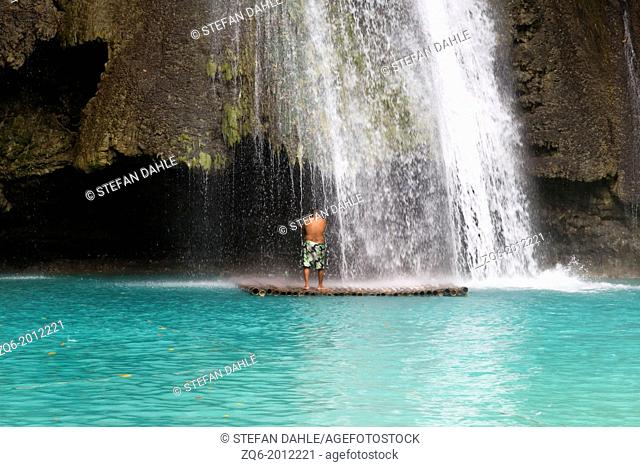 The Kawasan Waterfalls in Badian on Cebu, Philippines