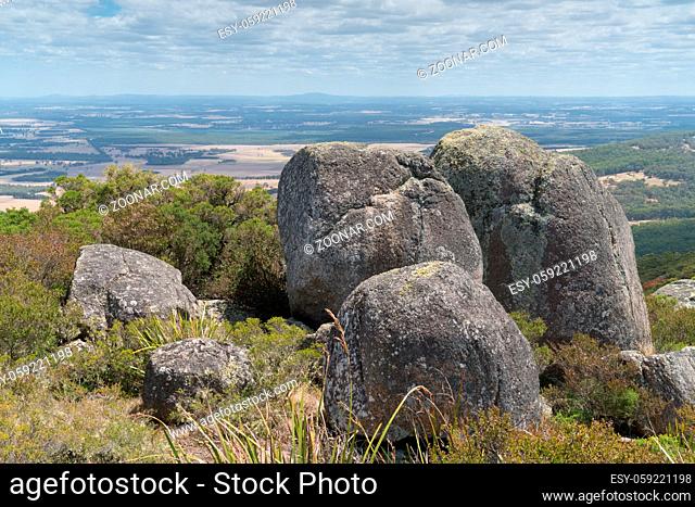 Panoramic view over the landscape of the Porongurup National Park close to Albany, Western Australia