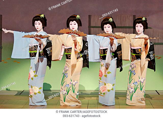 The Miyako Odori, a geisha dance performance, a maiko. Kyoto. Japan