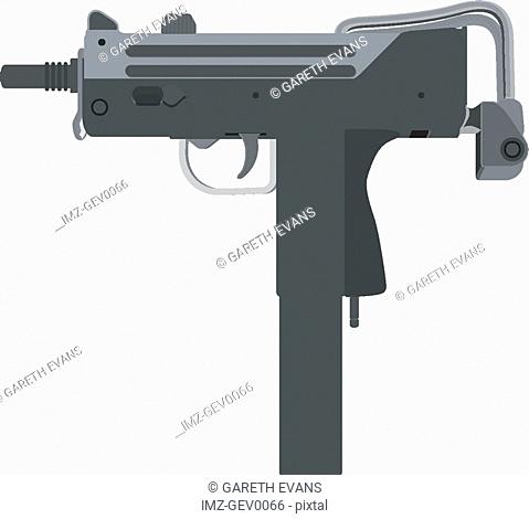 An illustration of mac-11 machine pistol designed by Gordon Ingram