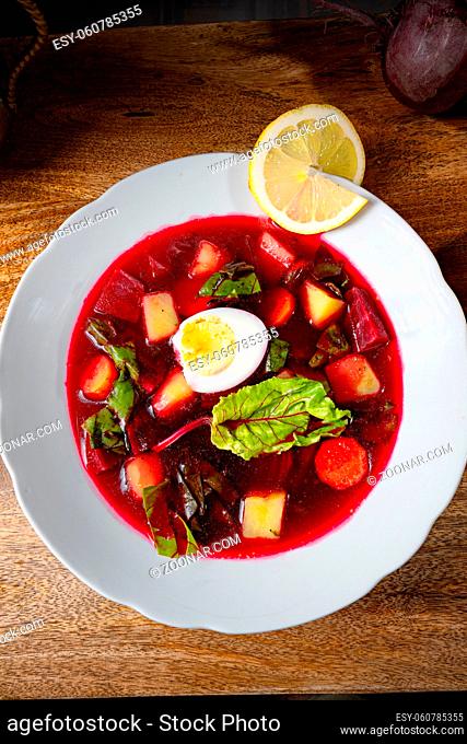 Polish beetroot soup (botwinka)